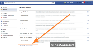Deactivate Facebook Account