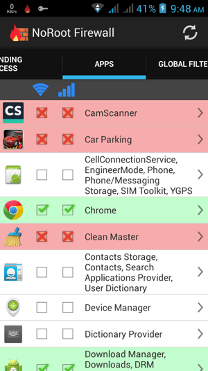 NoRoot Firewall Deny Internet Access to App on Android