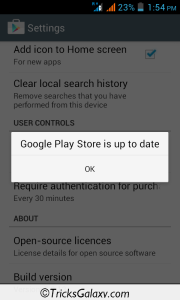 Google Play Store is Up to date