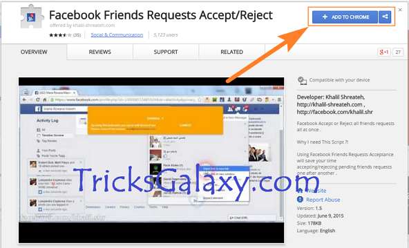 Accept or Reject all Facebook Friend Requests