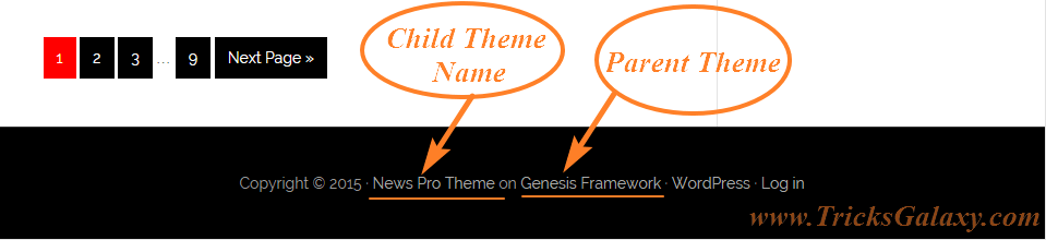 Find Out WP Theme Name from footer Link