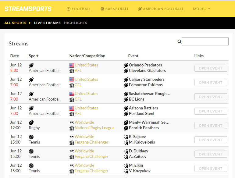 StreamSports Live Online Sports