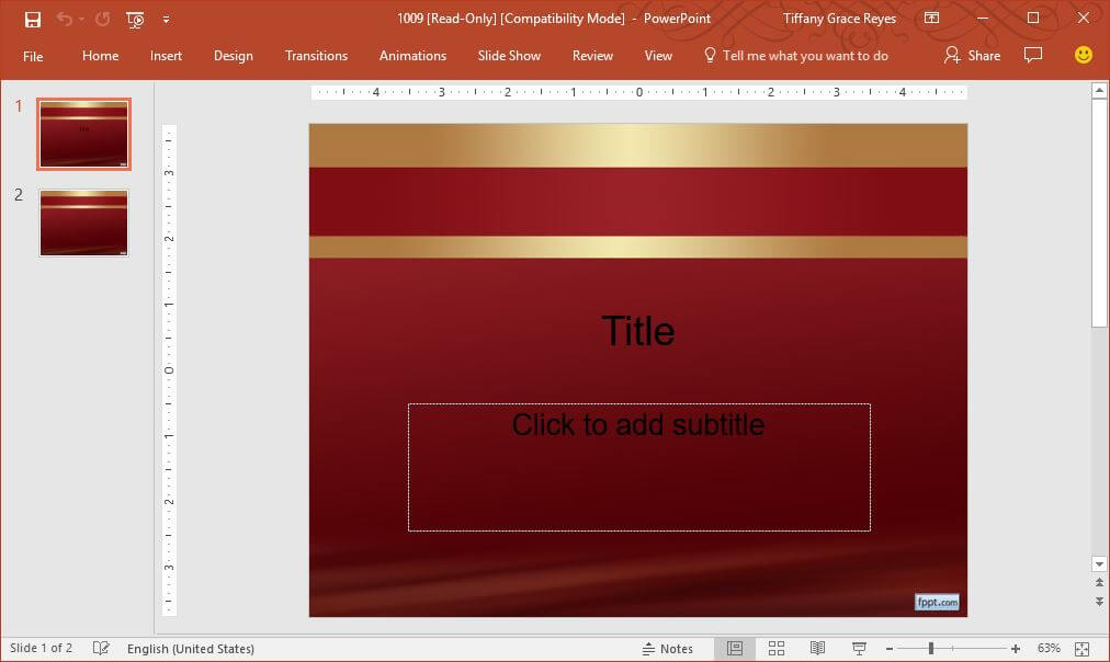 FPPT gold-burgundy-powerpoint-template
