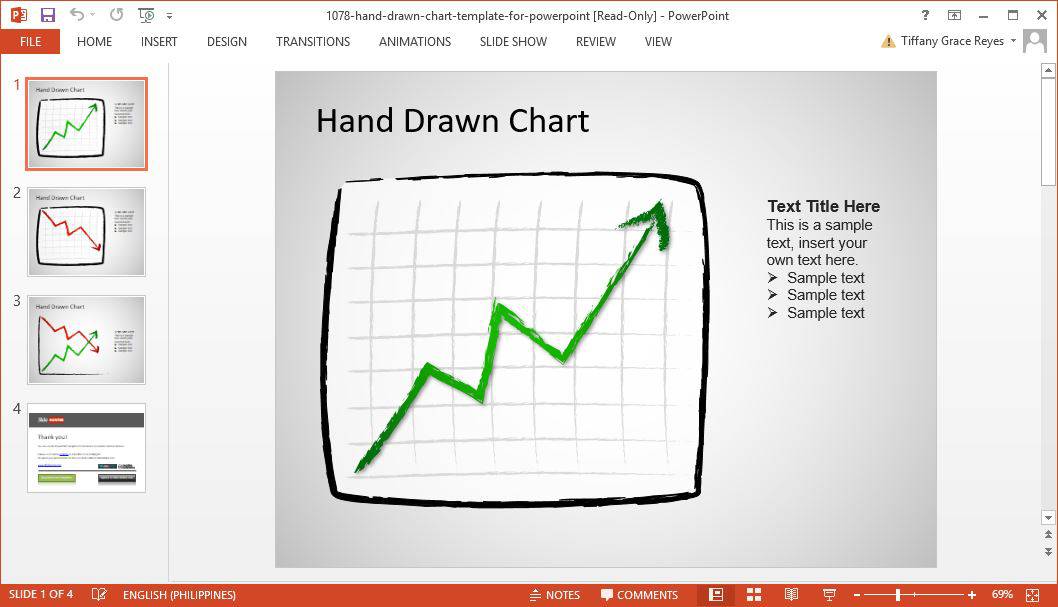 SlideHunter hand drawn chart powerpoint template