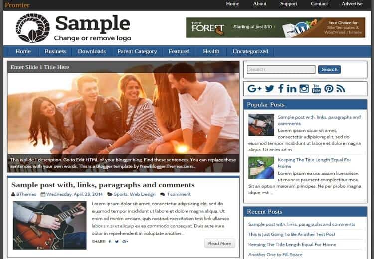 Frontier Blogger Template