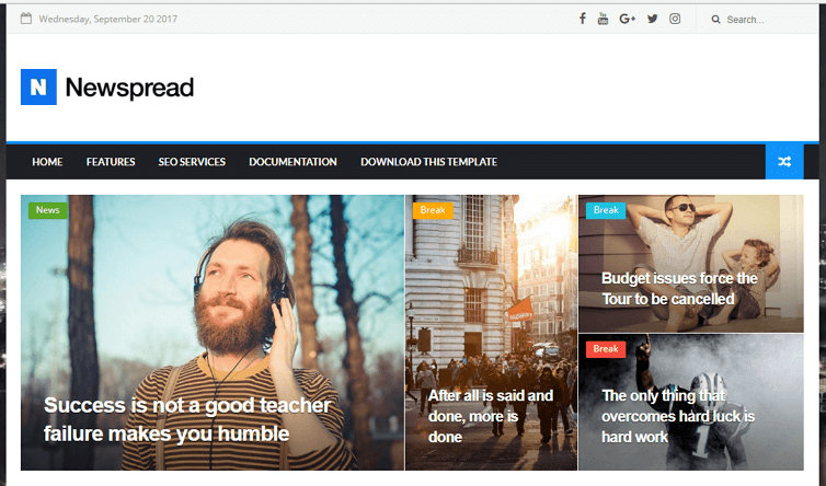 New Spread Blogger Template