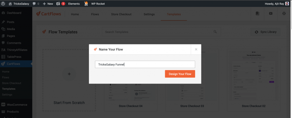 Create Sales Funnel TricksGalaxy CartFlows
