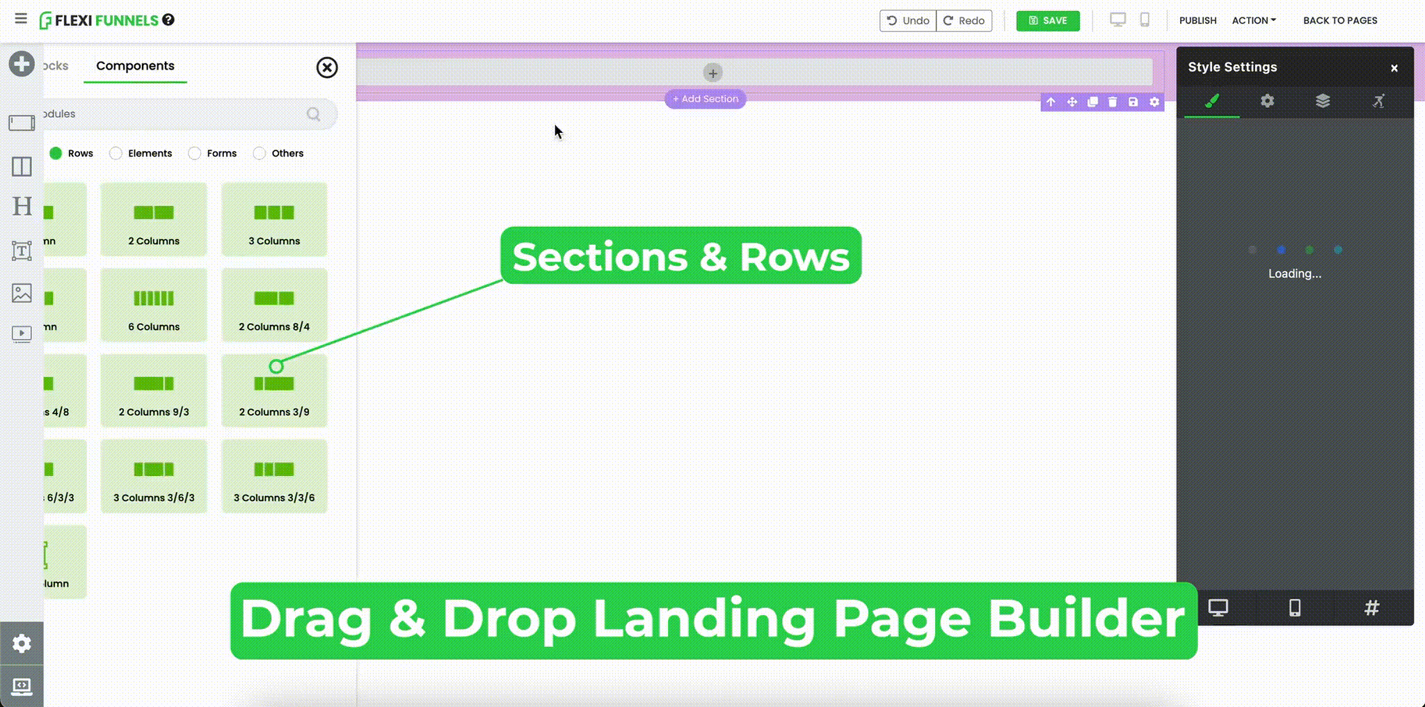 Drag & Drop Page Builder FlexiFunnels